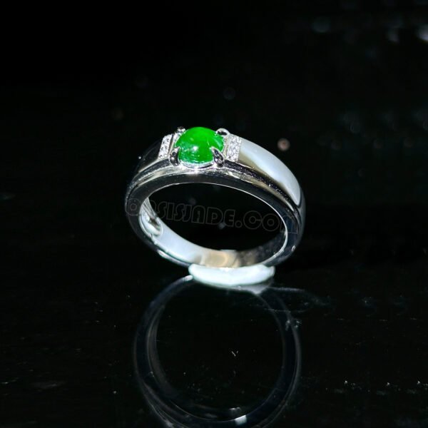 S925 Silver Men'S Jade Fashion Ring