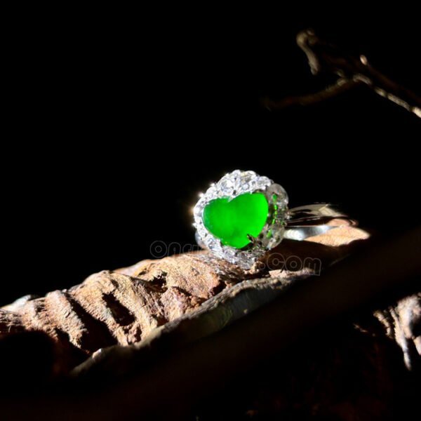 Love Jade Ring K Gold Inlaid