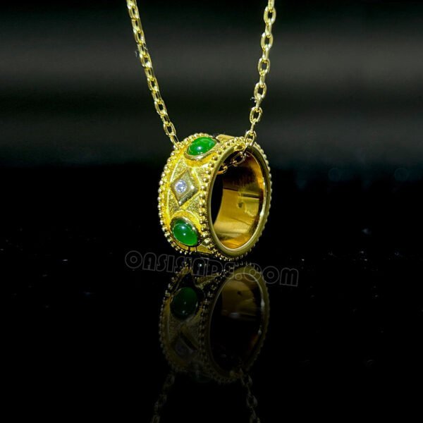 S925 Silver Oasisjade Transfer Bead Pendant