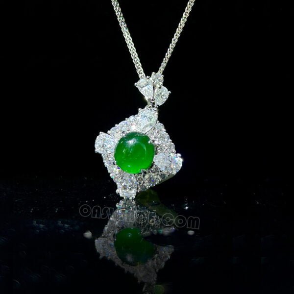 K gold inlaid natural jade pendant Oasisjade
