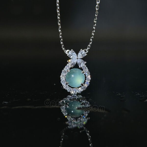 Water Drop Ice Natural Blue Jade Pendant