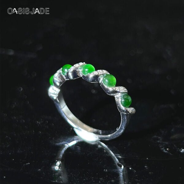 New Fashion High Quality Natural Stone  Jade Beaded Ring