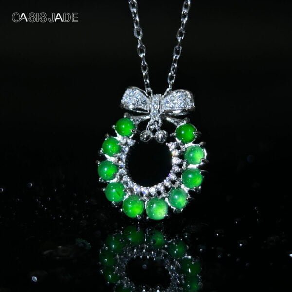 High-end Jewelry New Fashion High Quality Bow Natural Stone Jade Pendant