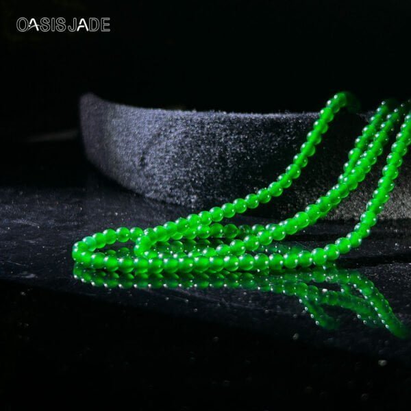 Natural  Jade Round Beads Green jade Stone Beads Bracelet Necklace Jewelry