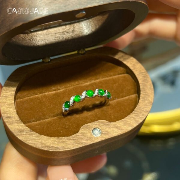New Fashion High Quality Natural Stone  Jade Beaded Ring - 图片 2