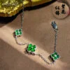 Natural Jadeite Bracelet S925 Silver Inlay Fashion Female Accessories Jewelry Original Design - 图片 5