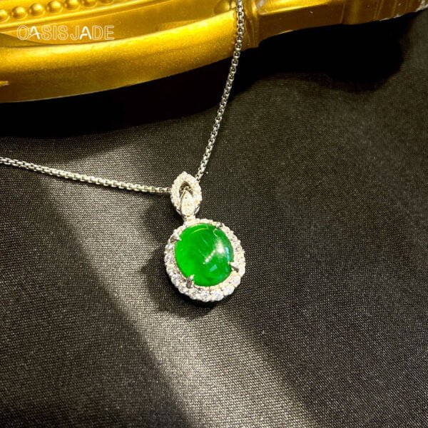 High Quality Jade Gemstone Jewelry Pendant Natural Green Jadeite Pendant - 图片 4