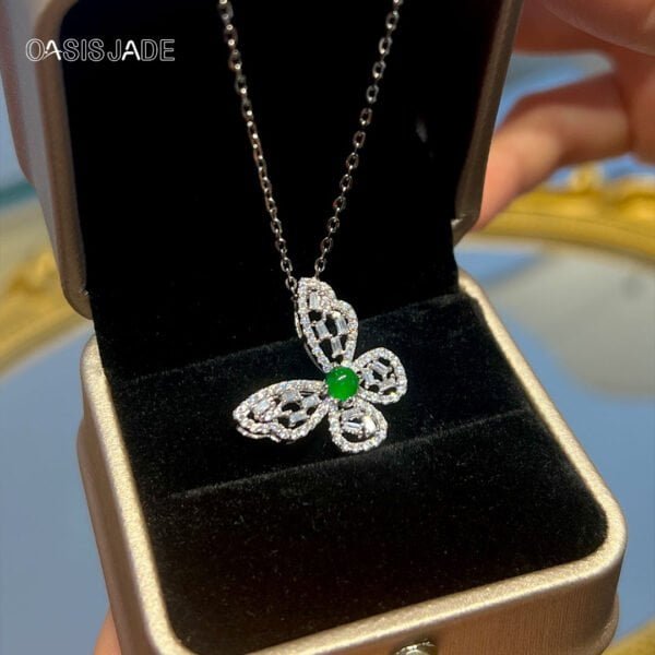 High Quality Jade Gemstone Jewelry Pendant Butterfly Design Jade Pendant - 图片 2