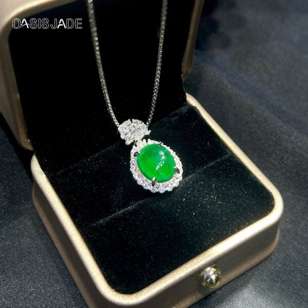 High Quality Jade Gemstone Jewelry Pendant Natural Green Jadeite Pendant - 图片 3