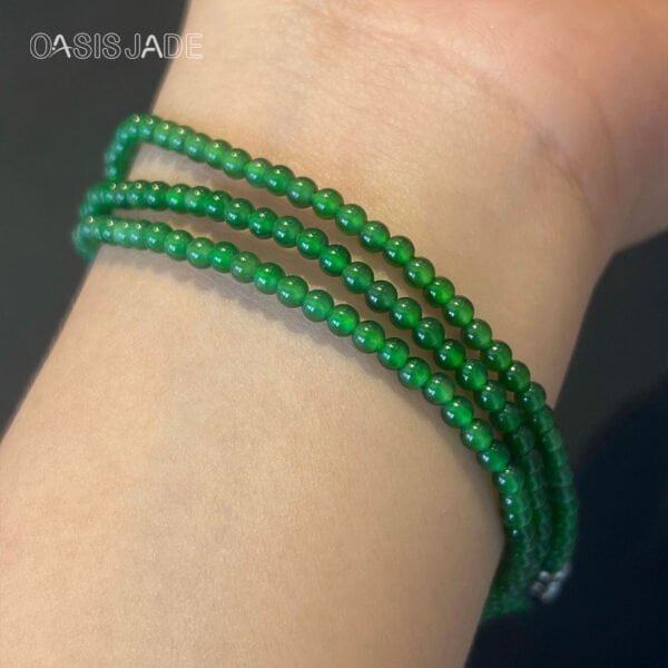 Green Jade Beaded Bracelet New Chinese Vintage Bracelet - 图片 4