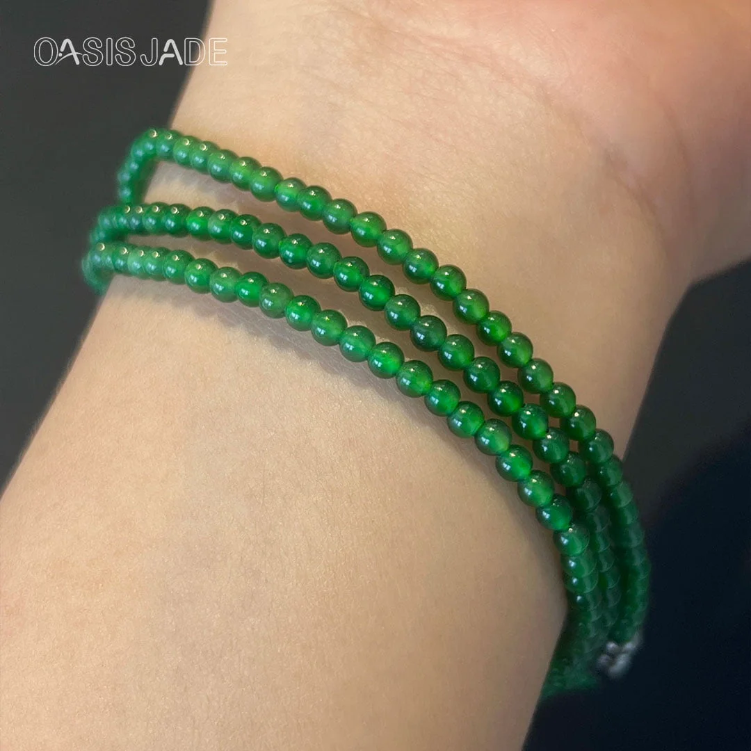 Green Jade Beaded Bracelet New Chinese Vintage Bracelet - 图片 4
