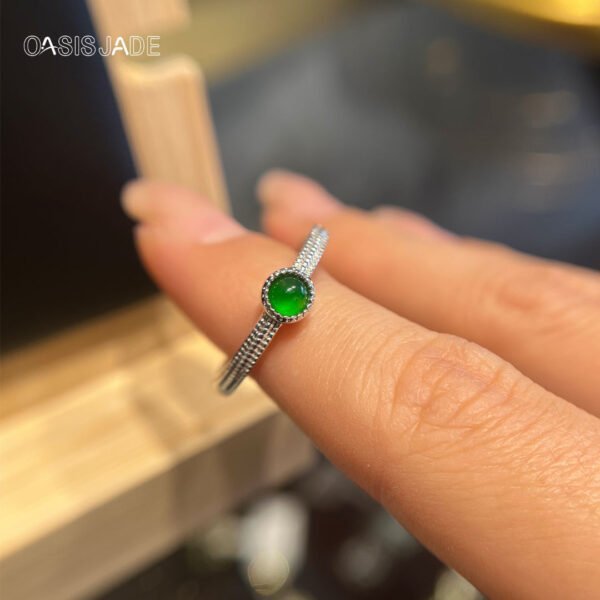 Modern Stylish Delicacy Green Jade Ring - 图片 4