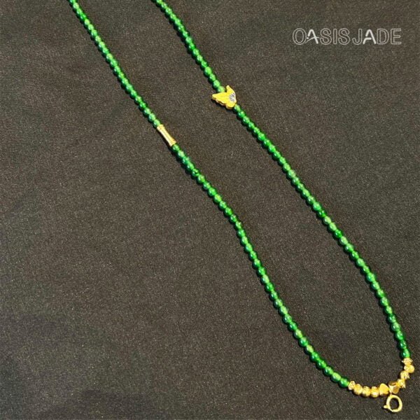 Green Jade Jade Beaded Bracelet New Chinese Vintage Set in gold Bracelet - 图片 2