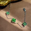 Natural Jadeite Bracelet S925 Silver Inlay Fashion Female Accessories Jewelry Original Design - 图片 2