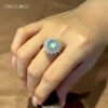 New Arrival 925 Sterling Silver Classic round Ring Unisex Gemstone Jade Ring - 图片 2